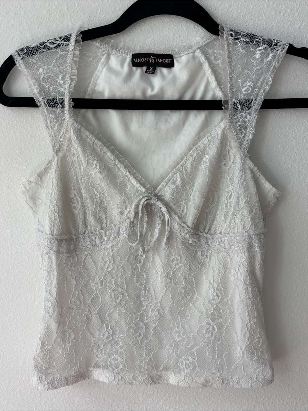 Almost Famous White Lace Tank